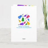 Colorful Rainbow Guitar Collage Let's Jam Kaarten (Achterkant)