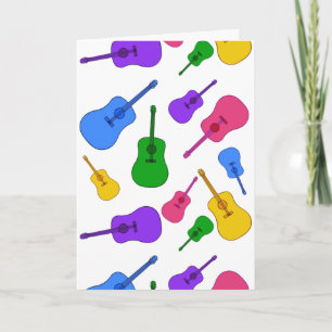 Colorful Rainbow Guitar Collage Let's Jam Kaarten