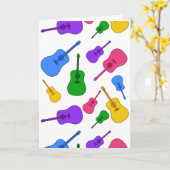 Colorful Rainbow Guitar Collage Let's Jam Kaarten (Gele Bloem)