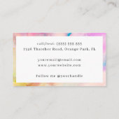 Colorful Rainbow Hand, geschreven professioneel Visitekaartje (Achterkant)