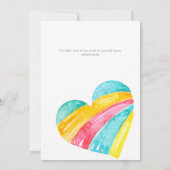 COLORFUL RAINBOW HEART GENDER NEUTRAL BABY SHOWER KAART (Achterkant)