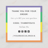 Colorful Rainbow Heart Hartelijk dank Valentijnsda Vierkante Visitekaartje (Achterkant)