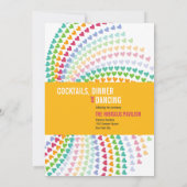 Colorful Rainbow Heart Sprinkles Weddenschap Kaart (Achterkant)