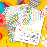 Colorful Rainbow Hearts Fun Kids Birthday Party Kaart<br><div class="desc">Deze originele grillige illustratie / ontwerp beschikt over een leuke en kleurrijke thema regenboog sprinkles gemaakt van kleine schattige hartjes die perfect zijn voor verjaardagsfeestjes van kinderen en kinderen. De basisachtergrond kan worden gewijzigd in elke gewenste kleur. Alle tekst kan worden bewerkt. Ontworpen/origineel kunstwerk door fat*fa*tin. Eenvoudig te personaliseren met...</div>