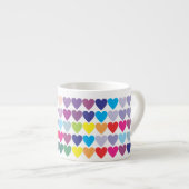 Colorful Rainbow Hearts Pattern Espresso Kop (Voorkant rechts)