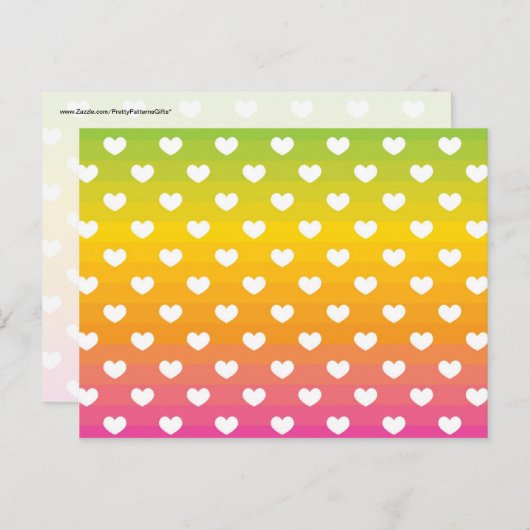Colorful Rainbow Hearts Pattern Gifts Briefkaart (Voorkant / Achterkant)