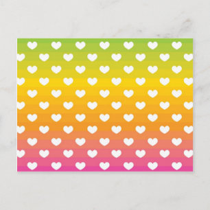 Colorful Rainbow Hearts Pattern Gifts Briefkaart