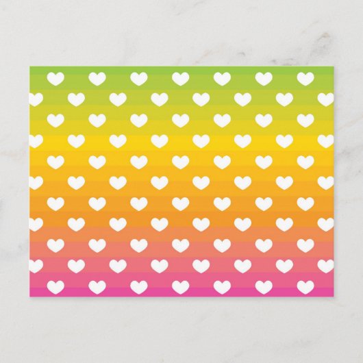Colorful Rainbow Hearts Pattern Gifts Briefkaart (Voorkant)