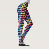 Colorful Rainbow Hearts Pattern Leggings (Rechts)