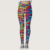 Colorful Rainbow Hearts Pattern Leggings (Voorkant)