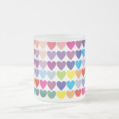 Colorful Rainbow Hearts Pattern Matglas Koffiemok (Center)