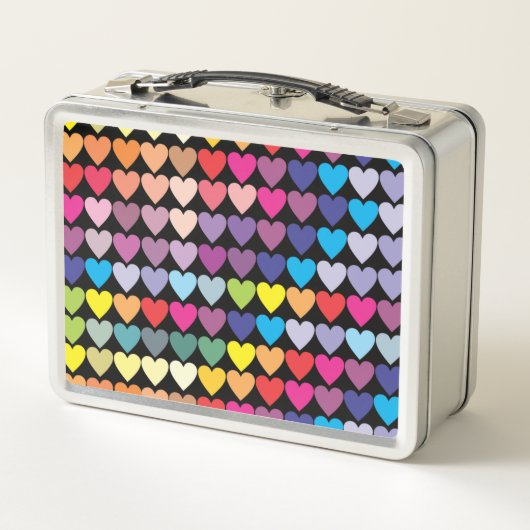Colorful Rainbow Hearts Pattern Personalised  (Achterkant)