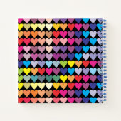Colorful Rainbow Hearts Pattern Personalised Notitieboek (Achterkant)