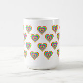 Colorful Rainbow Hearts Patterned Coffee Mok (Center)