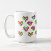 Colorful Rainbow Hearts Patterned Coffee Mok (Links)