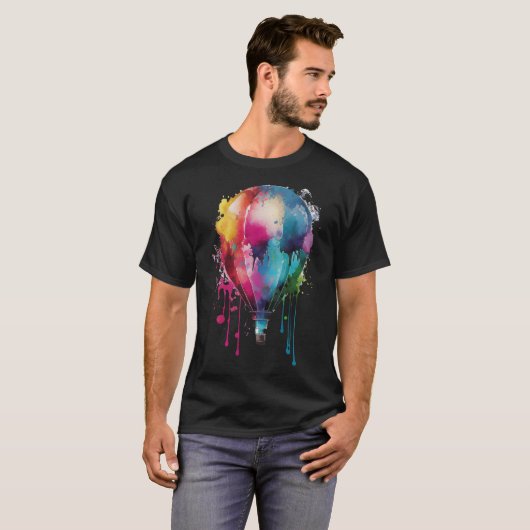Colorful Rainbow Hot Air Balloon T-shirt (Voorkant volledig)