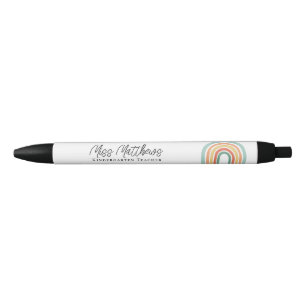 Colorful Rainbow Kindergarten School Zwarte Inkt Pen