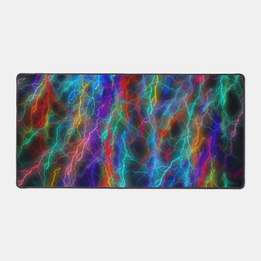 Colorful Rainbow Lightning Storm Bureaumat (Voorkant)