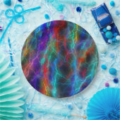 Colorful Rainbow Lightning  Storm Papieren Bordje (Feest)