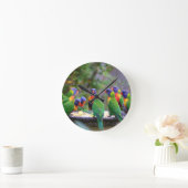 Colorful Rainbow Lorikeet Parrots Eating Ronde Klok (Huis)