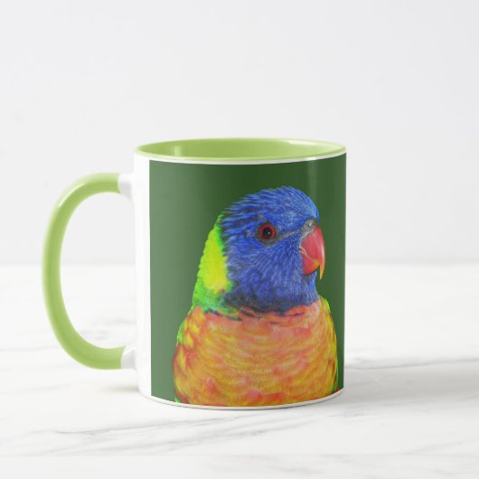 Colorful Rainbow Loriket Parrot Foto Mok (Links)