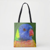 Colorful Rainbow Loriket Parrot Foto Tote Bag (Voorkant)