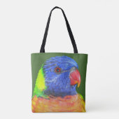 Colorful Rainbow Loriket Parrot Foto Tote Bag (Achterkant)