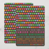 Colorful Rainbow Love Hearts Modern Summer Wedding Kaart (Voorkant / Achterkant)