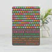 Colorful Rainbow Love Hearts Modern Summer Wedding Kaart (Staand voorkant)