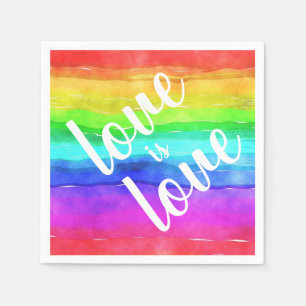 Colorful Rainbow Love is Love  Gay Pride Servet