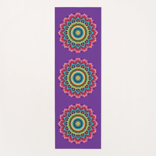 Colorful Rainbow Mandala Yoga Mat (Voorkant)