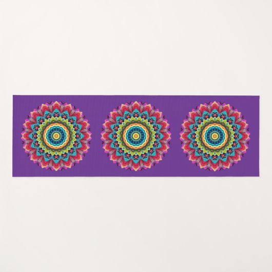 Colorful Rainbow Mandala Yoga Mat (Voorkant (horizontaal))