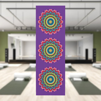 Colorful Rainbow Mandala Yoga Mat