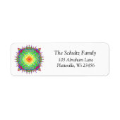 Colorful Rainbow Mandala Zen Etiket (Voorkant)