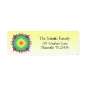 Colorful Rainbow Mandala Zen Label (Voorkant)