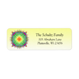 Colorful Rainbow Mandala Zen Label