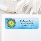 Colorful Rainbow Mandala Zen Label (Insitu)