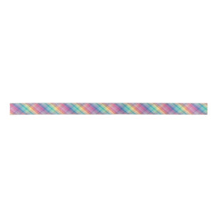 Colorful Rainbow Multicolor Crosshatch Pset Satijnen Lint
