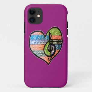 Colorful Rainbow Music Heart Doodle Persoonlijk Case-Mate iPhone Case
