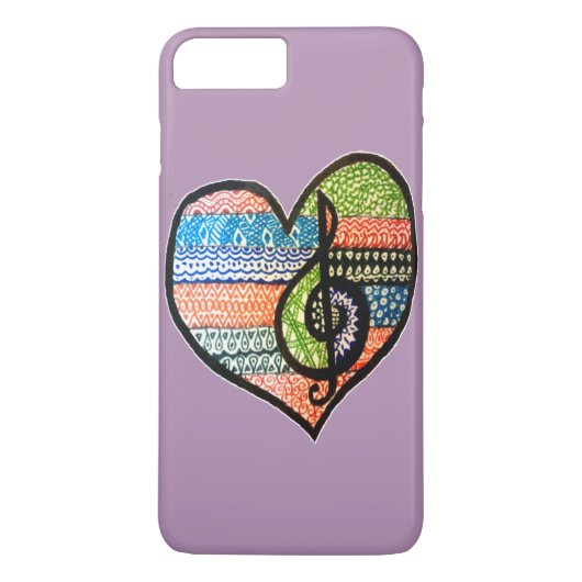 Colorful Rainbow Music Heart gepersonaliseerd Case-Mate iPhone Case (Achterkant)