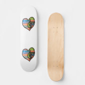 Colorful Rainbow Music Heart Skateboard (Voorkant)