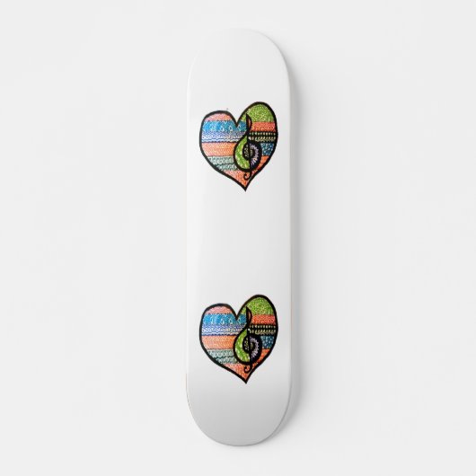 Colorful Rainbow Music Heart Skateboard (Voorkant)