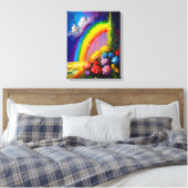 Colorful Rainbow Natuur Scene Neo-impressionisme Canvas Afdruk (Insitu (Slaapkamer))