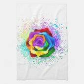 Colorful Rainbow Rose Theedoek (Verticaal)