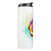 Colorful Rainbow Rose Thermosbeker (Gedraaid links)