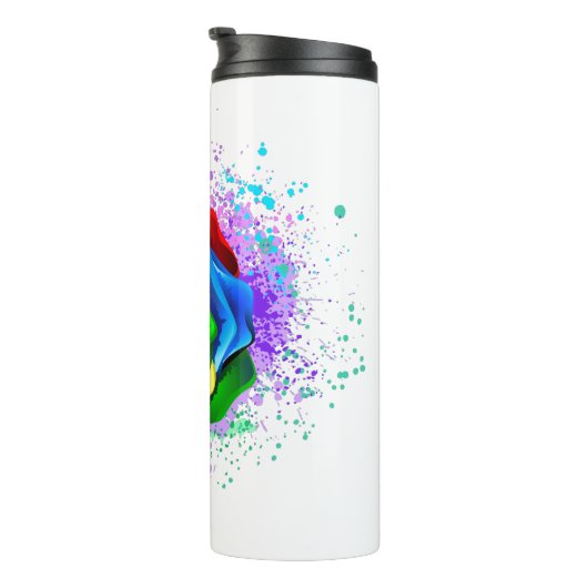 Colorful Rainbow Rose Thermosbeker (Geroteerd rechts)