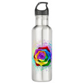 Colorful Rainbow Rose Waterfles (Voorkant)