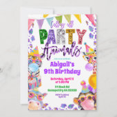 Colorful Rainbow Sequin Glitter Safari Birthday Kaart (Voorkant)
