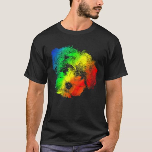 Colorful Rainbow Shih Tzu T-shirt (Voorkant)