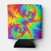 Colorful Rainbow Spiral Fractal Blikjeskoeler (Achterkant)